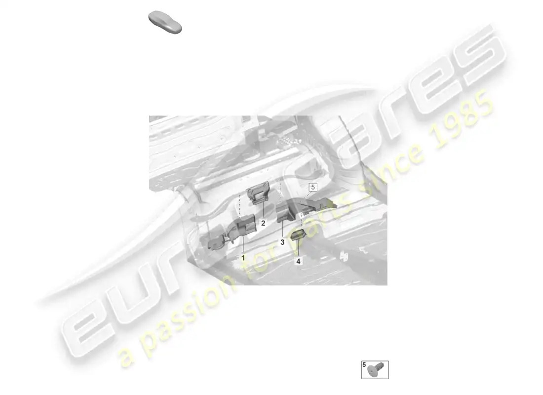 porsche 2021 (taycan 9j1-1) absorbentes de sonido para bajos diagrama de piezas