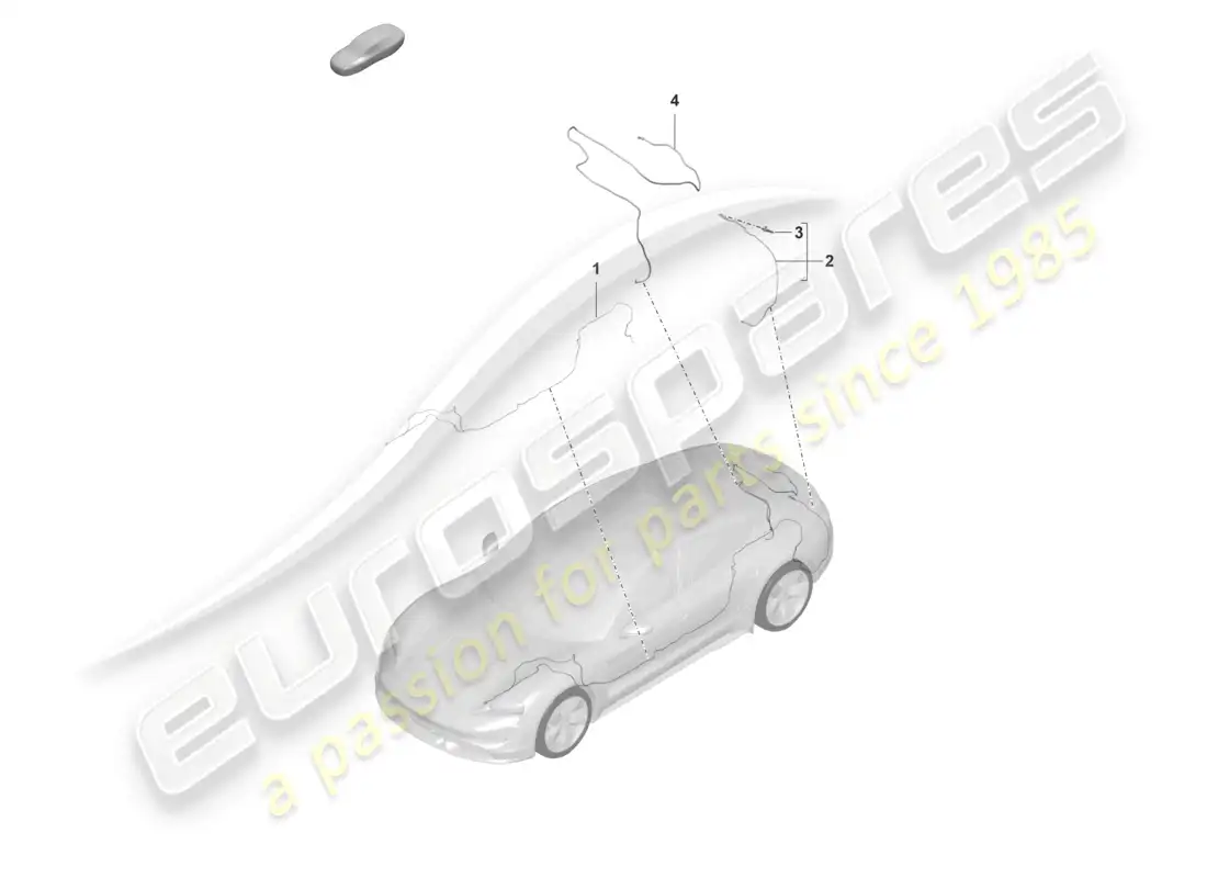 porsche 2023 (taycan 9j1-1) tubería/manguera cámara de marcha atrás limpiaparabrisas trasero diagrama de piezas