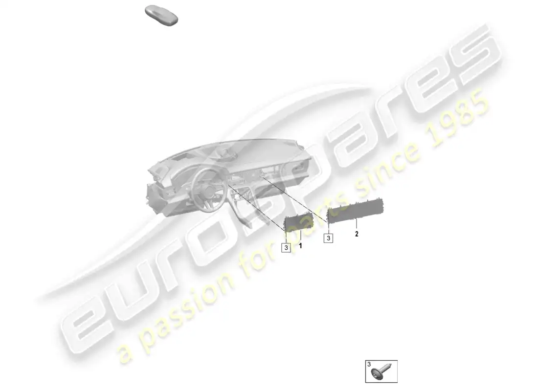 porsche 2025 (taycan 9j1-2) unidad de visualización y panel de control con pantalla táctil diagrama de piezas