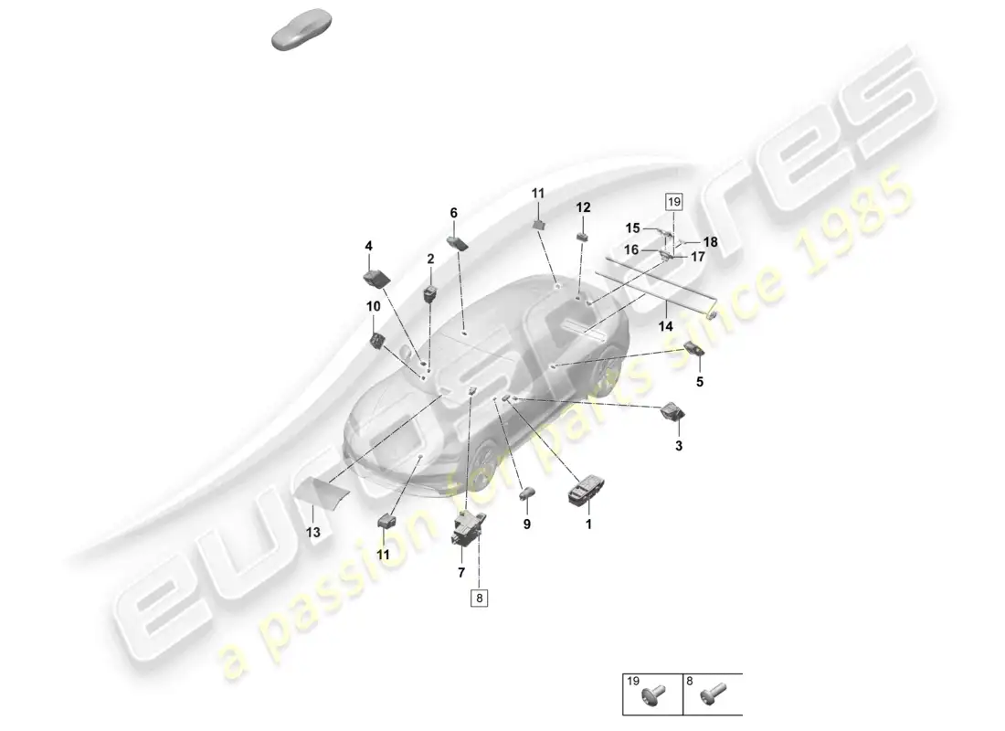 porsche 2026 (taycan 9j1-2) interruptor de interfaz multimedia diagrama de piezas