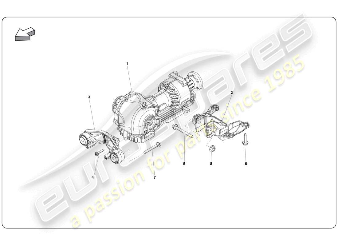 lamborghini super trofeo (2009-2014) diferencial diagrama de piezas