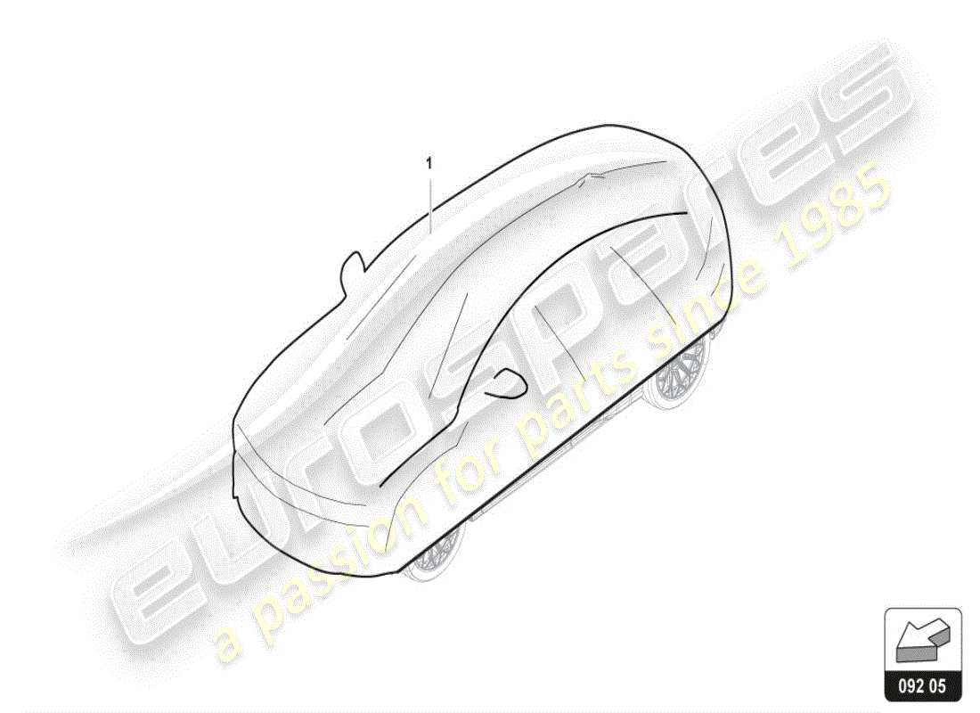 lamborghini urus (accessories) diagrama de piezas de la cubierta del coche