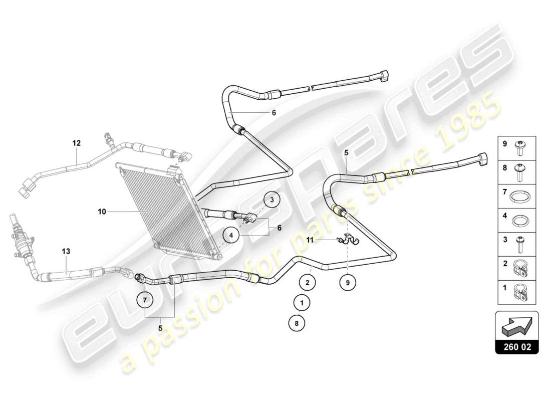 lamborghini 2017 (lp750-4 sv roadster) diagrama de piezas de aire