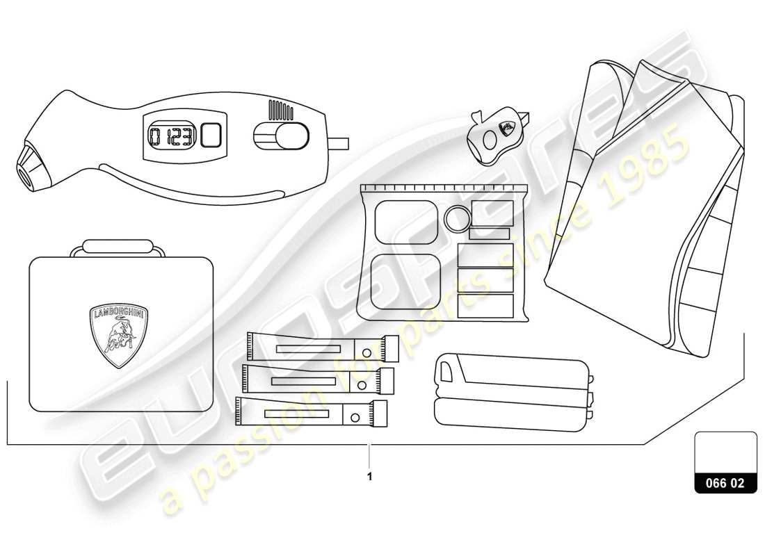 lamborghini urus (accessories) diagrama de piezas del equipo de seguridad