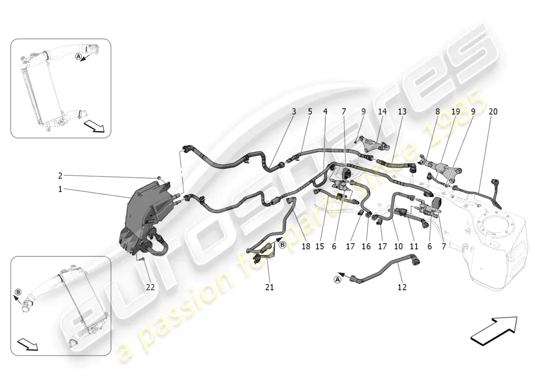 maserati mc20 (2022) fuel vapour recirculation system diagrama de piezas