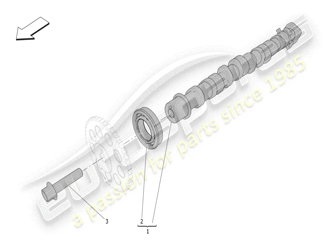 maserati grecale modena (2023) árboles de levas de culata diagrama de piezas