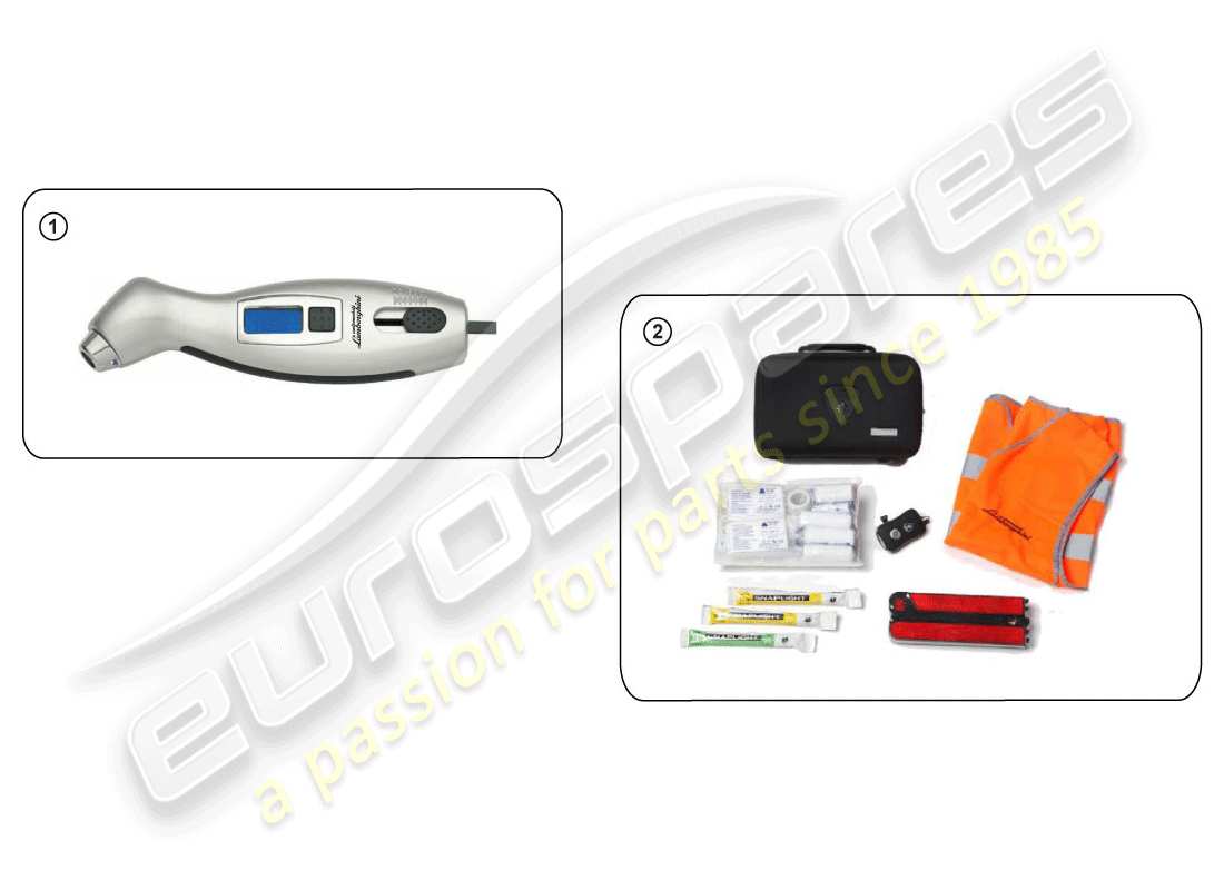 lamborghini accessories (performante coupe) diagrama de piezas del equipo de seguridad
