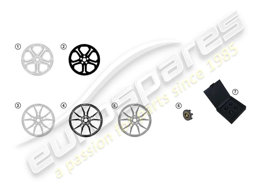 lamborghini lp770-4 svj coupe (accessories) diagrama de piezas de llanta
