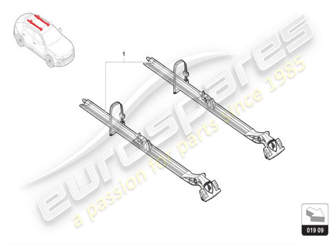 lamborghini urus (accessories) portabicicletas diagrama de piezas
