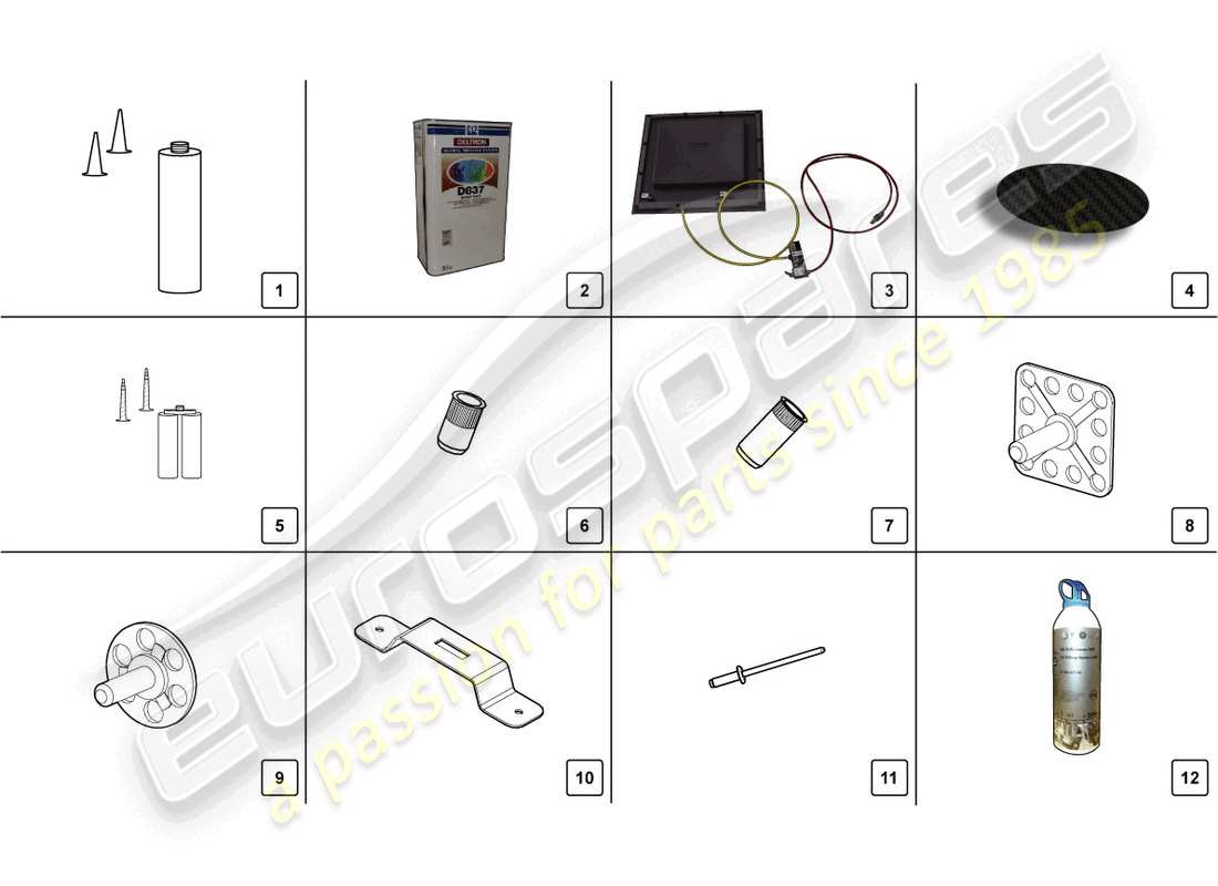 lamborghini 2019 (lp770-4 svj coupe) diagrama de piezas del juego de reparación