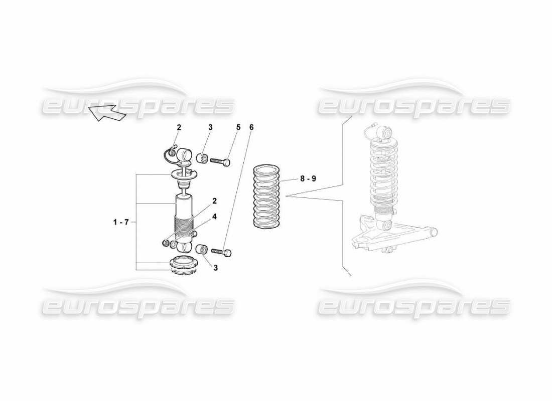 lamborghini murcielago lp670 suspensión delantera diagrama de piezas