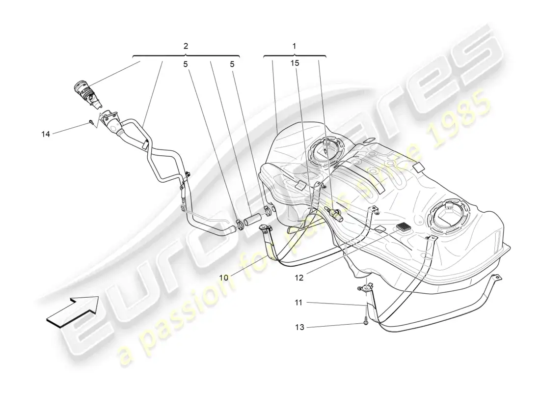 maserati ghibli (2018) depósito de combustible diagrama de piezas