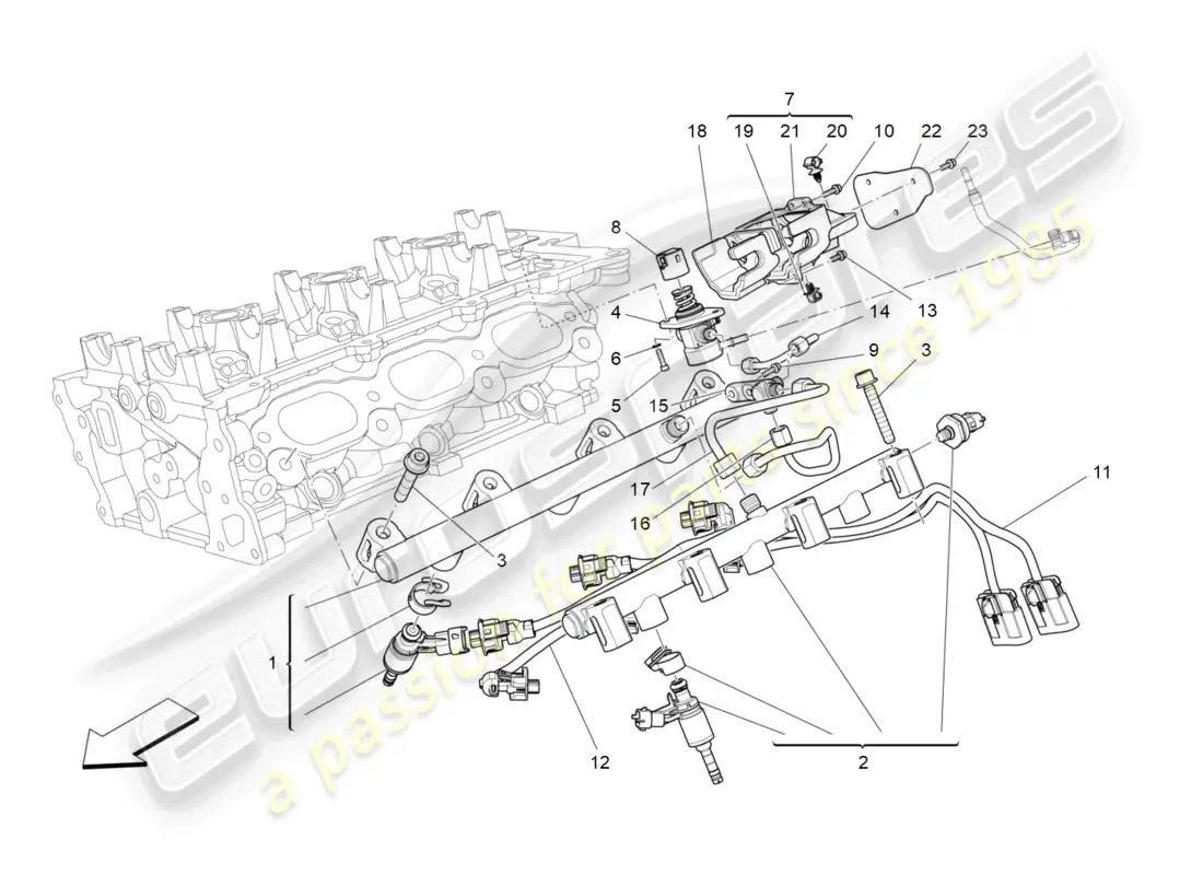 maserati ghibli (2018) bombas de combustible y líneas de conexión diagrama de piezas