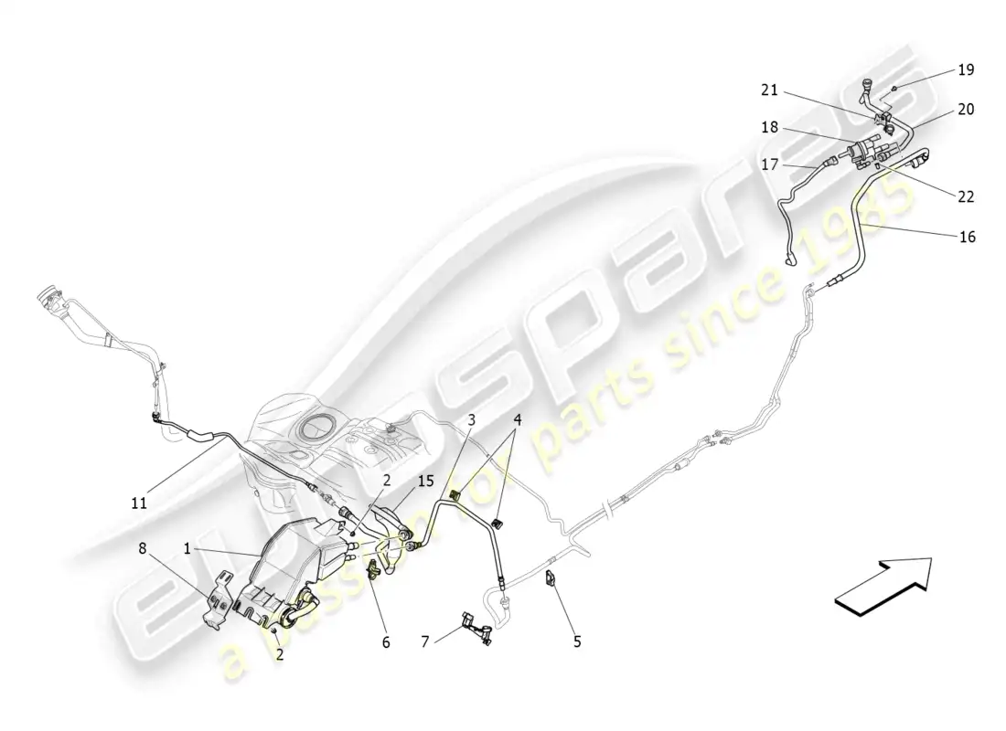 maserati levante gt (2022) fuel vapour recirculation system diagrama de piezas