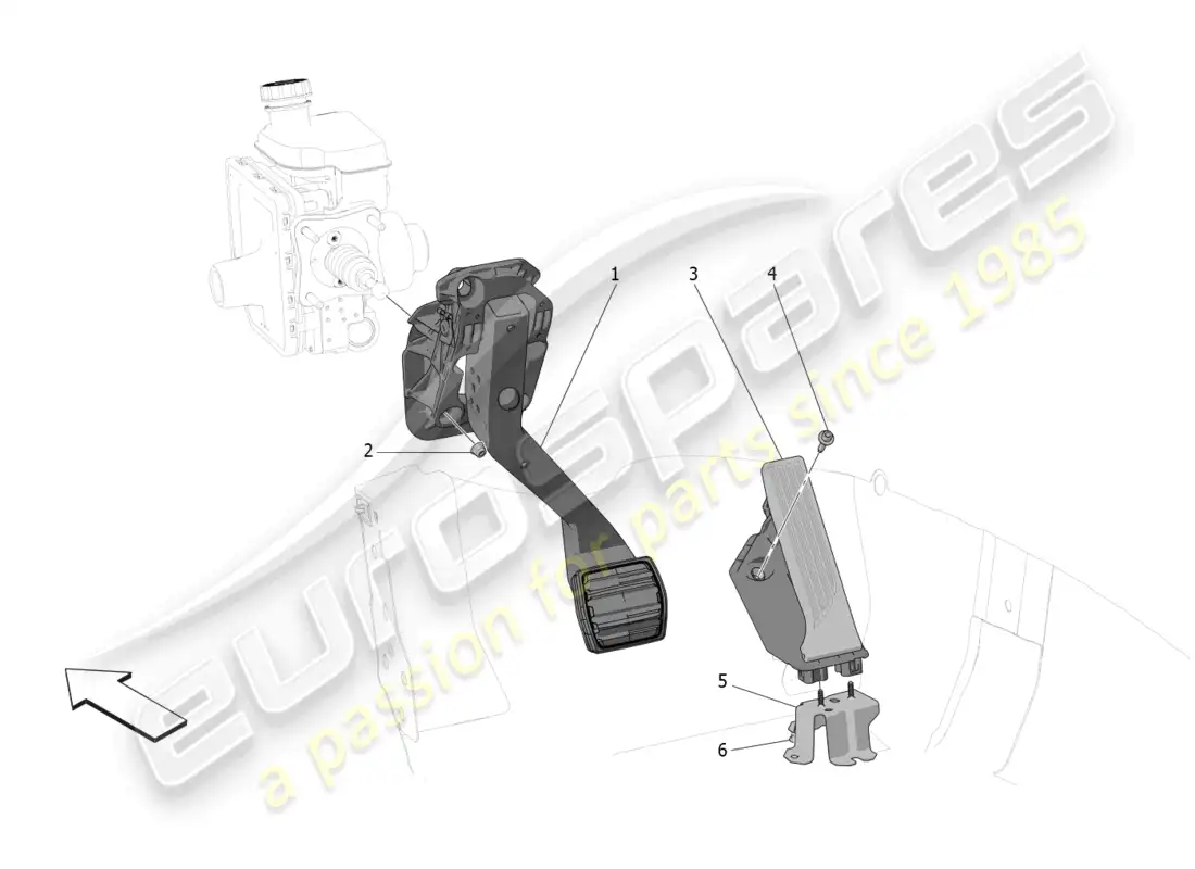 maserati grecale trofeo (2023) unidad completa de pedal diagrama de piezas