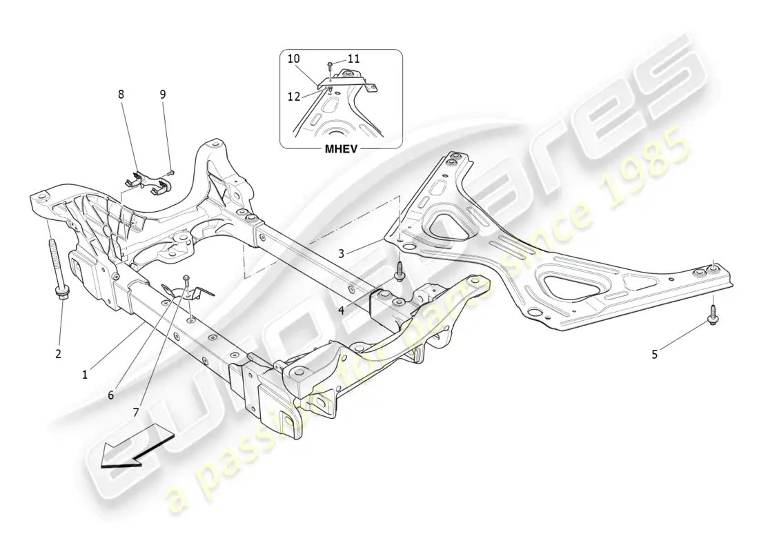 maserati ghibli (2016) front underchassis diagrama de piezas