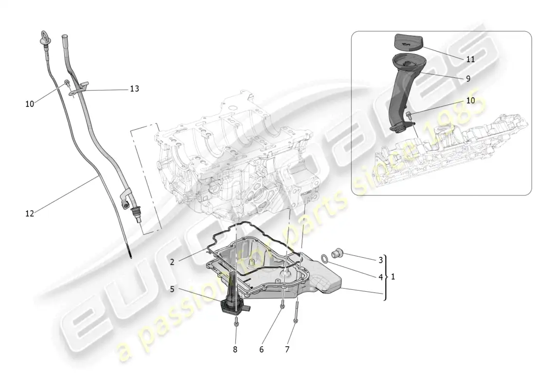 maserati grecale trofeo (2023) sistema de lubricación: circuito y recogida diagrama de piezas