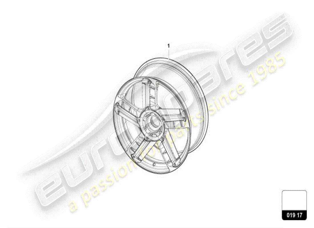 lamborghini huracan performante spyder (accessories) diagrama de piezas de llanta de aluminio