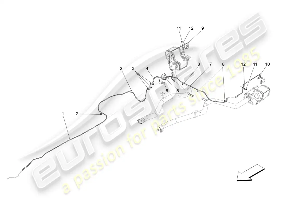 maserati levante (2020) sistema de aire adicional diagrama de piezas