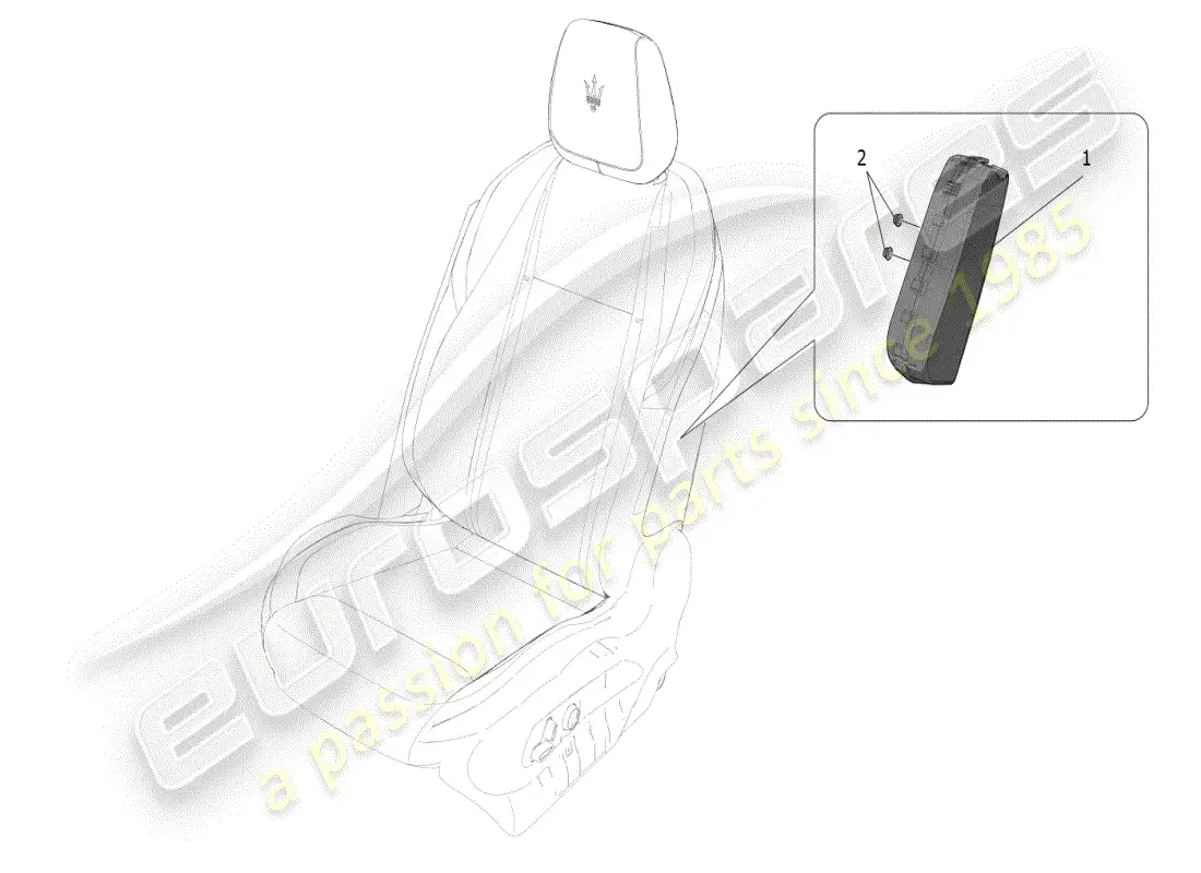 maserati grecale modena (2023) sistema de bolsas laterales delanteras diagrama de piezas