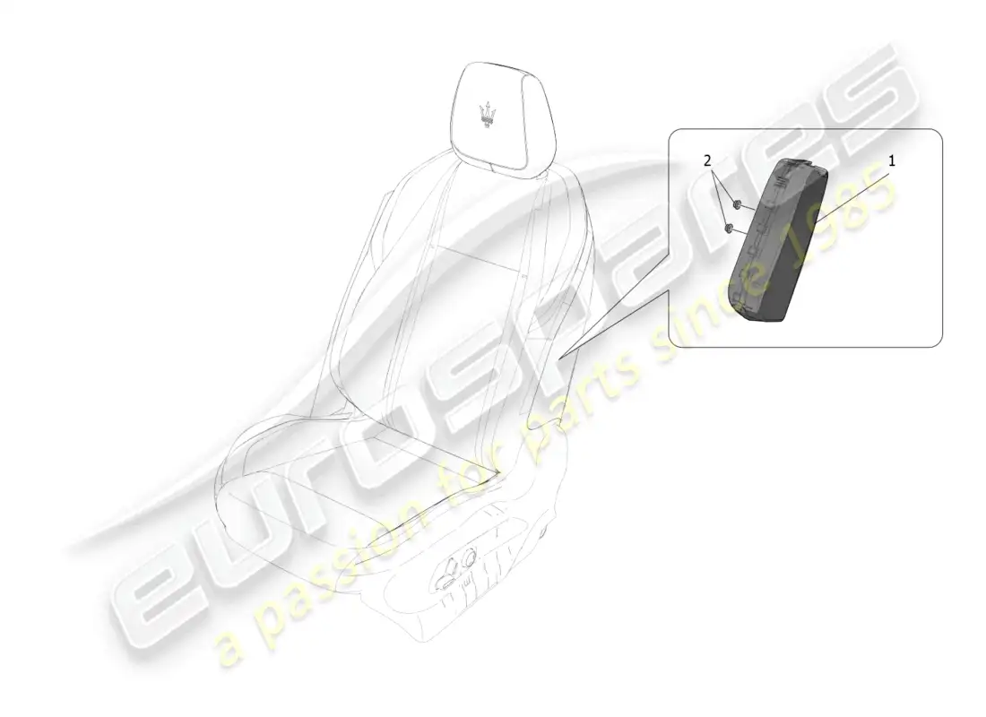 maserati grecale trofeo (2023) sistema de bolsas laterales delanteras diagrama de piezas