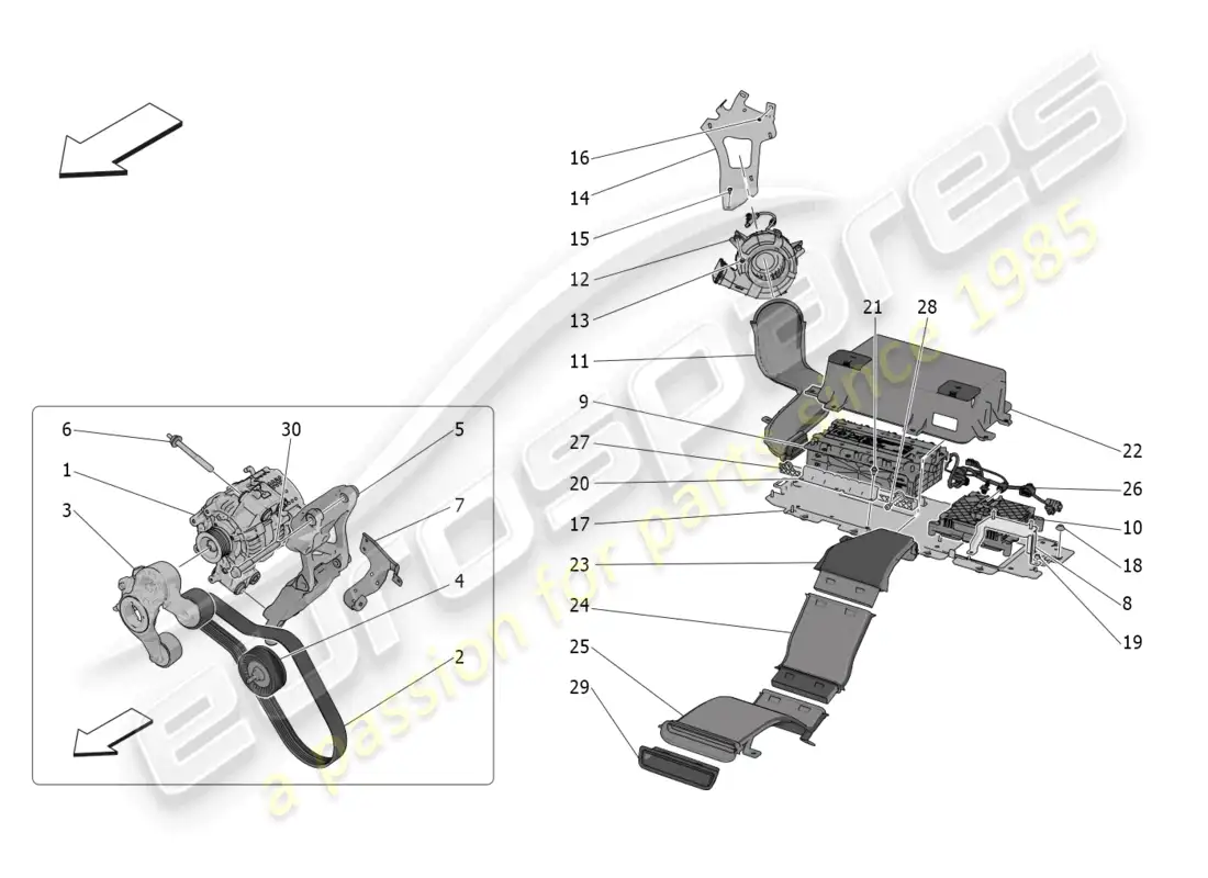 maserati grecale gt (2023) energy generation and accumulation diagrama de piezas
