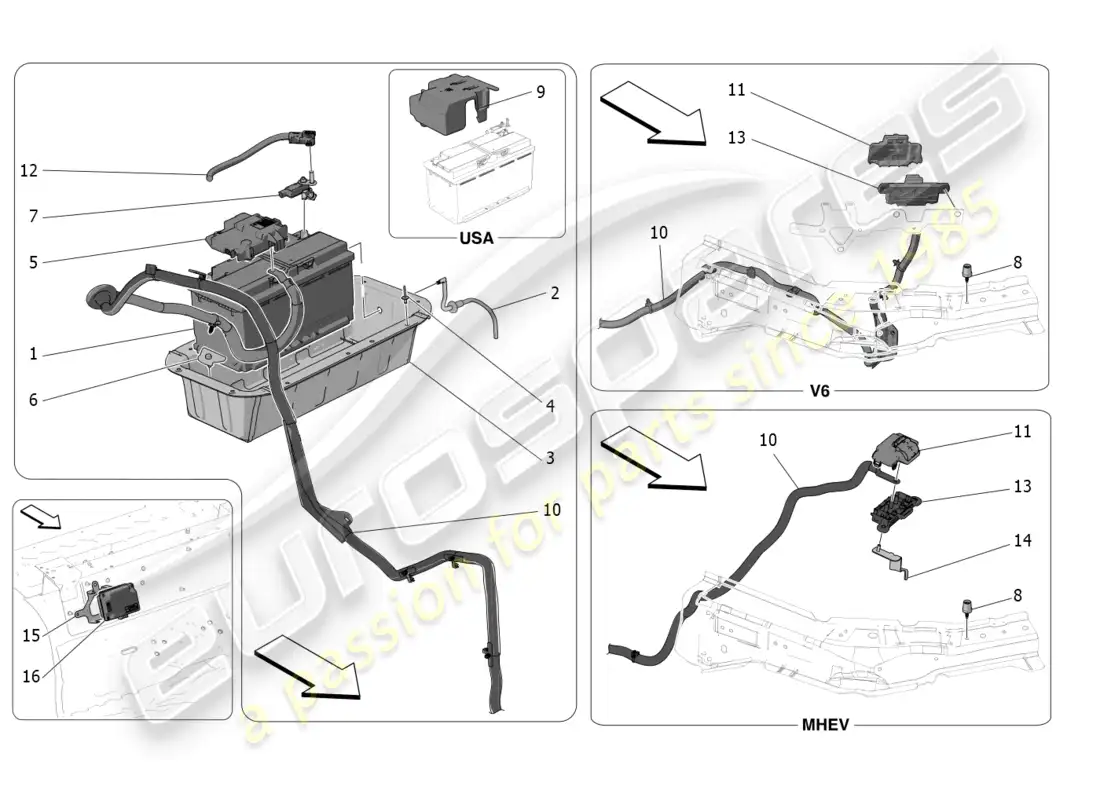 maserati grecale gt (2023) energy generation and accumulation diagrama de piezas