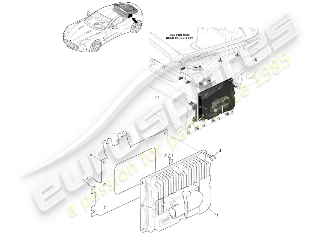 aston martin one-77 (2011) controlador pi-shurlock diagrama de piezas