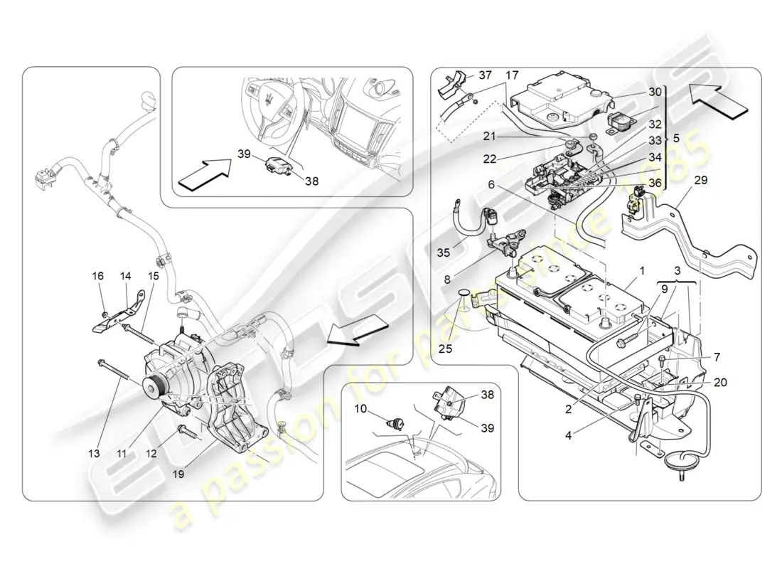 maserati levante (2018) energy generation and accumulation diagrama de piezas