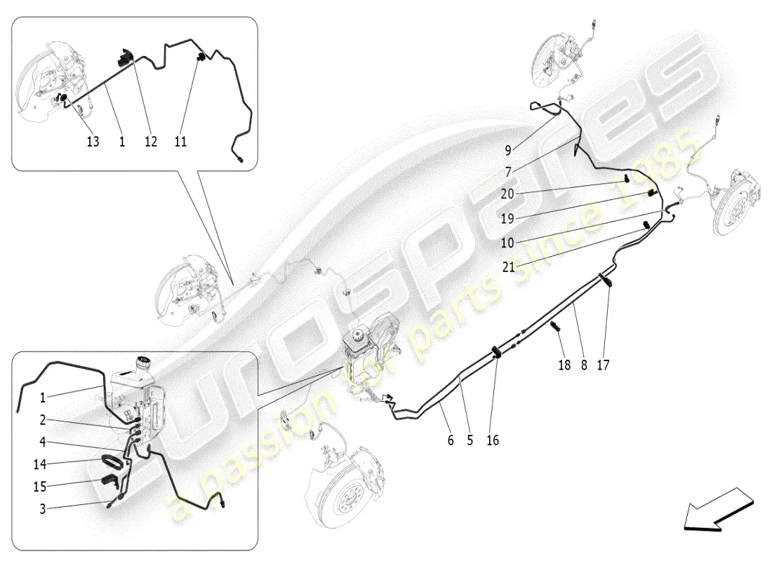 maserati grecale modena (2023) líneas diagrama de piezas