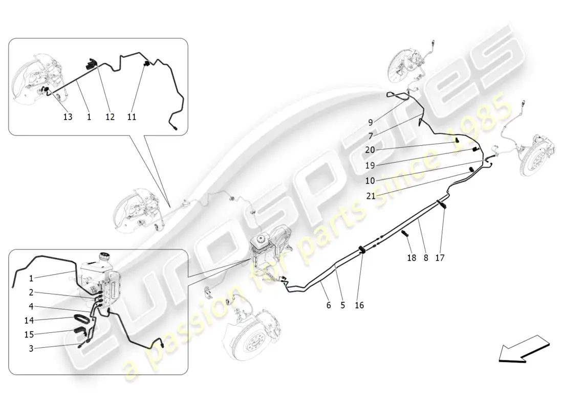maserati grecale trofeo (2023) líneas diagrama de piezas