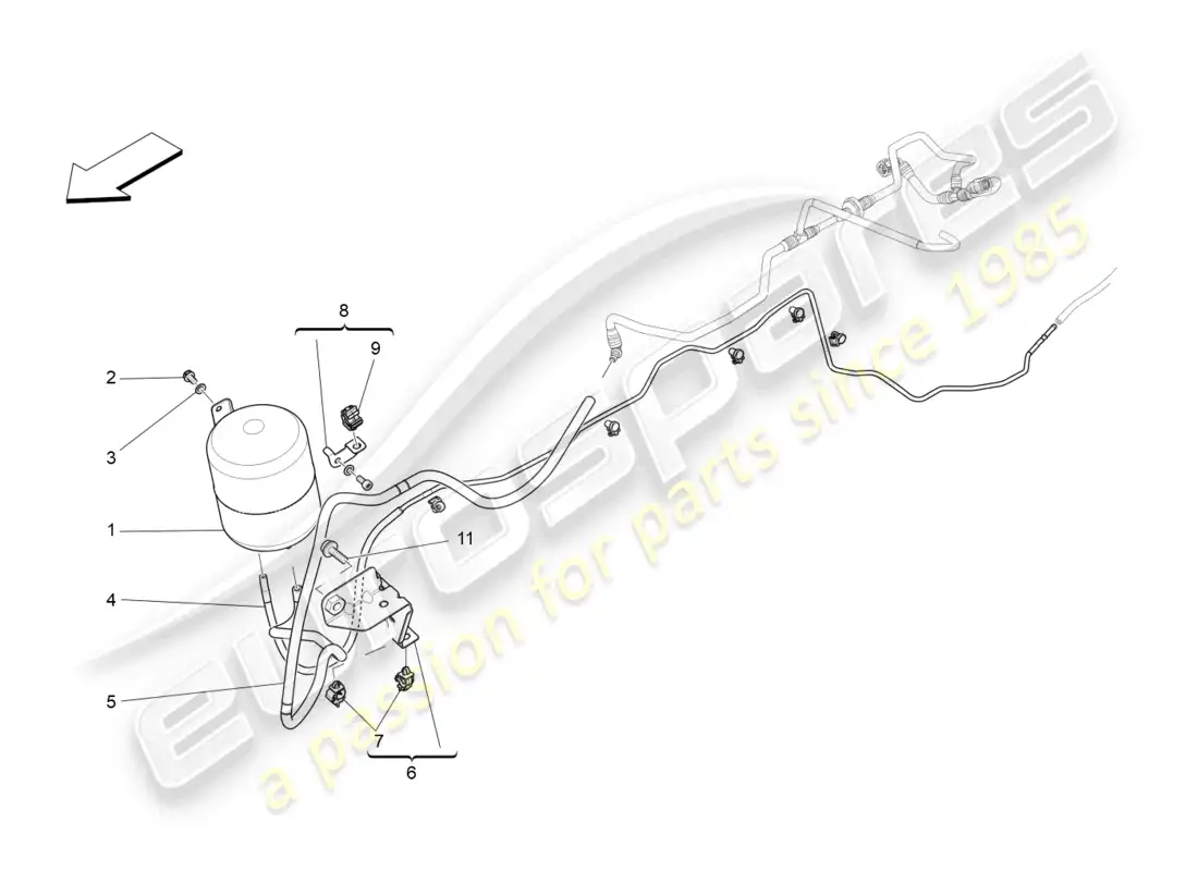 maserati levante (2020) sistema de aire adicional diagrama de piezas