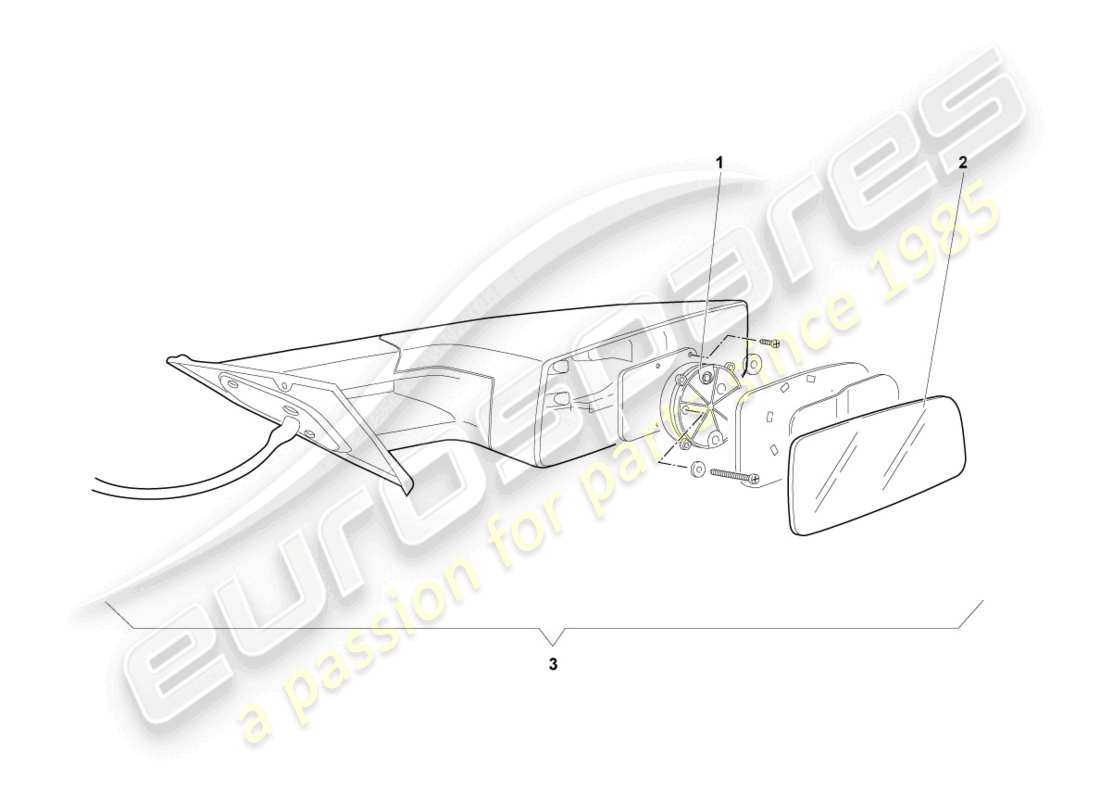 lamborghini murcielago coupe (2003) espejo exterior diagrama de piezas