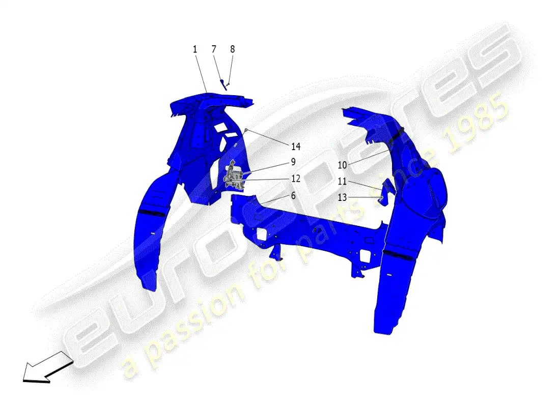 maserati grecale modena (2023) carrocería y paneles exteriores traseros diagrama de piezas