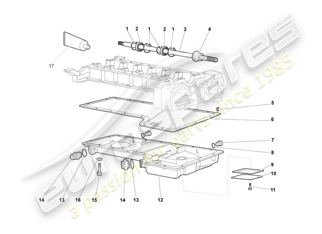 lamborghini murcielago coupe (2003) diagrama de piezas del cárter de aceite