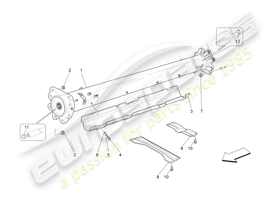 maserati granturismo mc stradale (2012) eje de transmisión diagrama de piezas