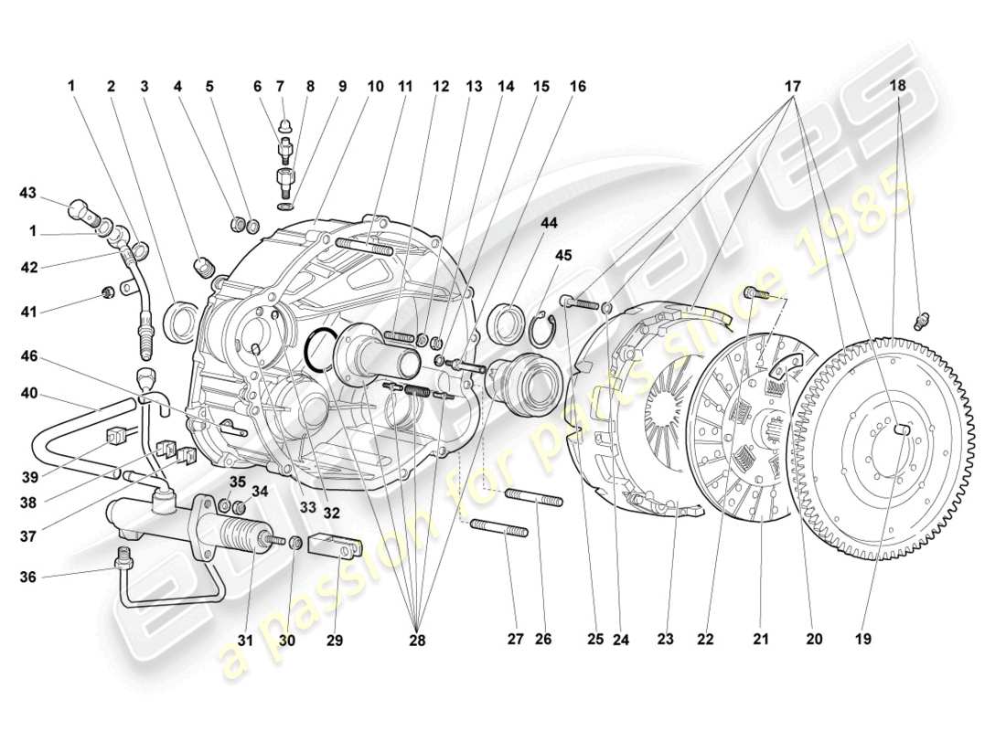 lamborghini murcielago coupe (2006) acoplamiento diagrama de pieza lhd