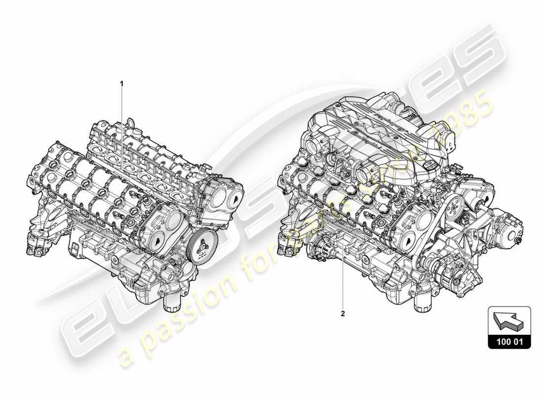 lamborghini centenario coupe (2017) motor diagrama de piezas