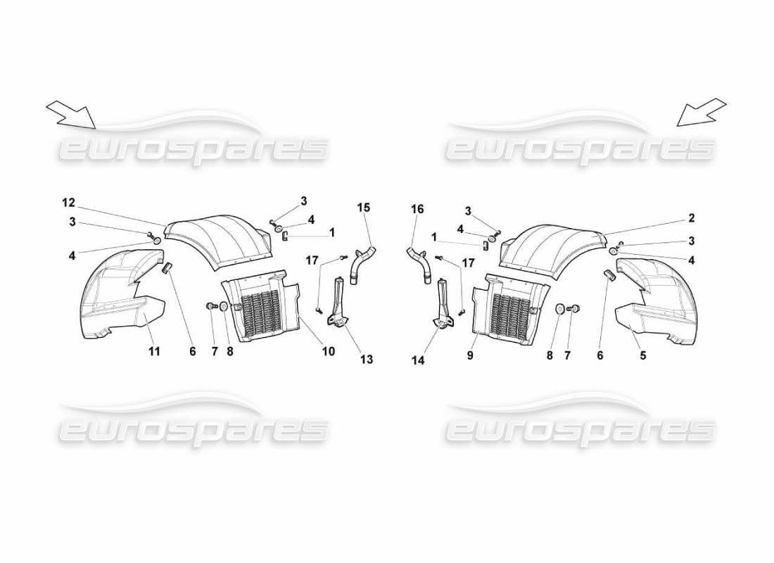 lamborghini murcielago lp670 diagrama de piezas de la caseta de ruedas trasera