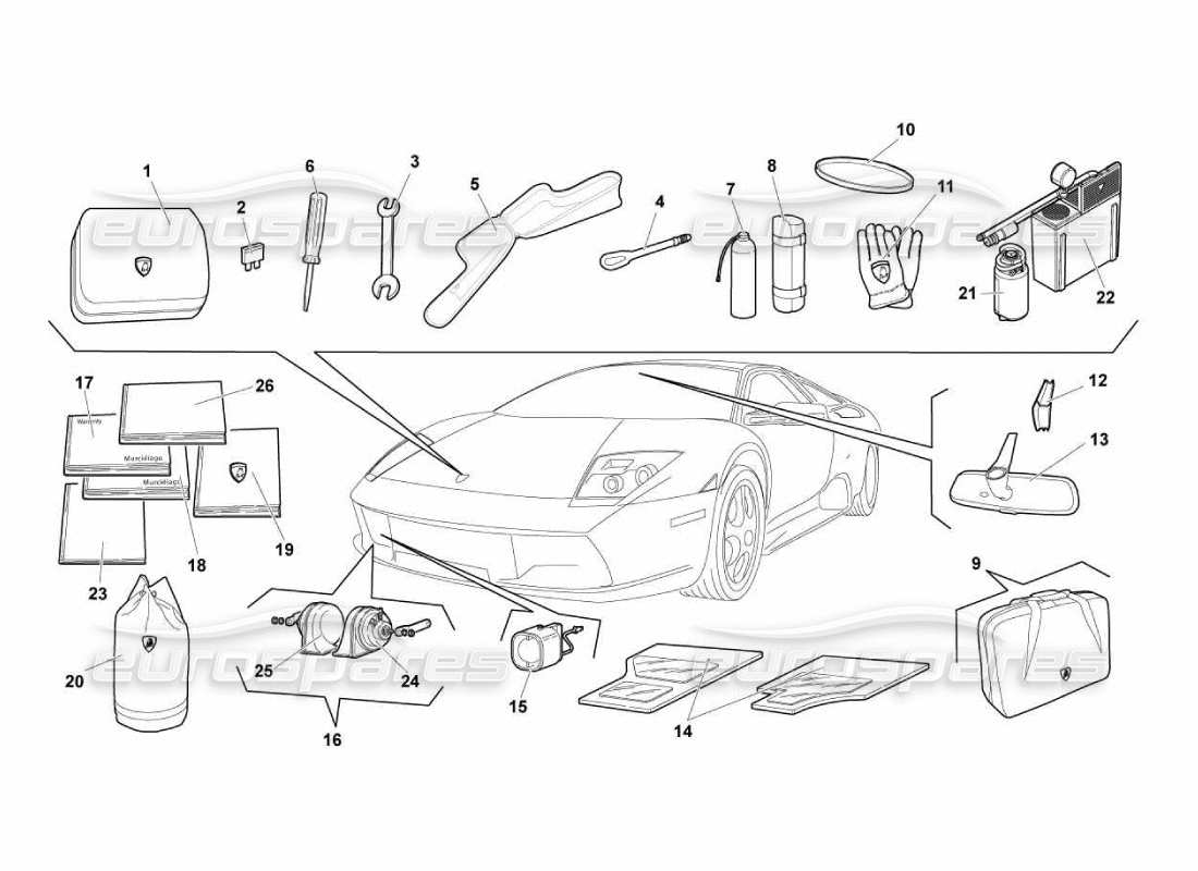 lamborghini murcielago lp670 accesorios diagrama de piezas