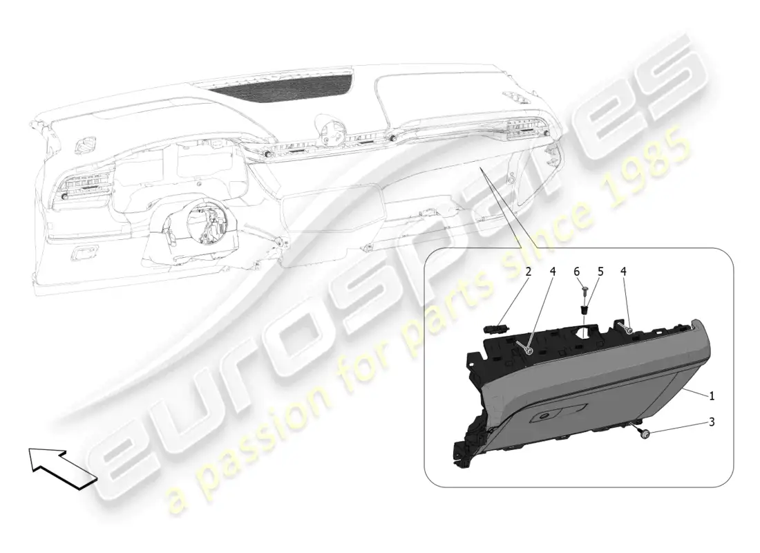 maserati grecale trofeo (2023) guanteras diagrama de piezas