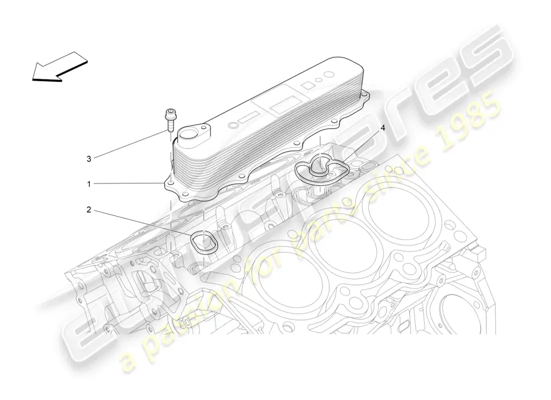 maserati levante tributo (2021) intercambiador de calor diagrama de piezas