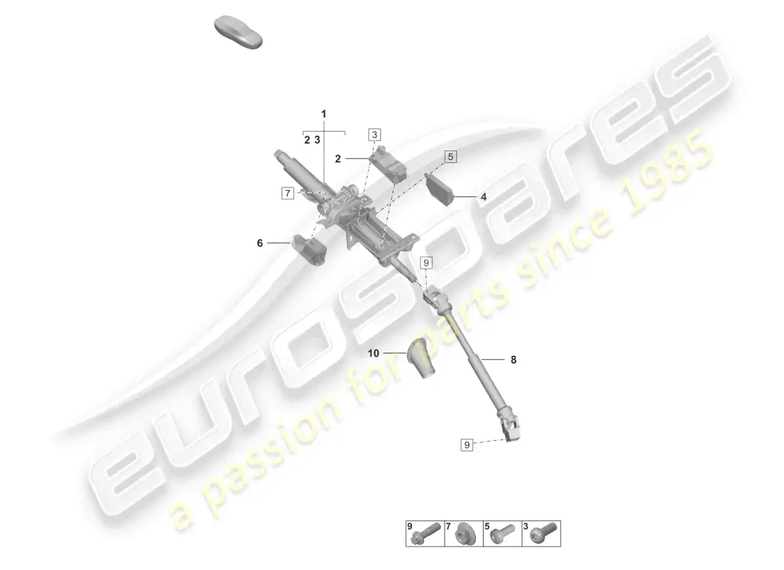 porsche 2020 (taycan 9j1-1) columna de dirección diagrama de piezas