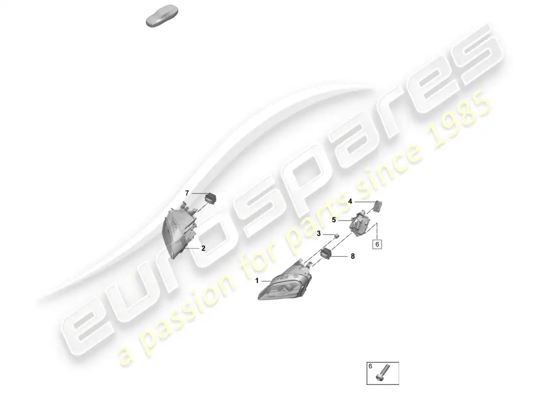 porsche 2025 (taycan 9j1-2) faro led diagrama de piezas