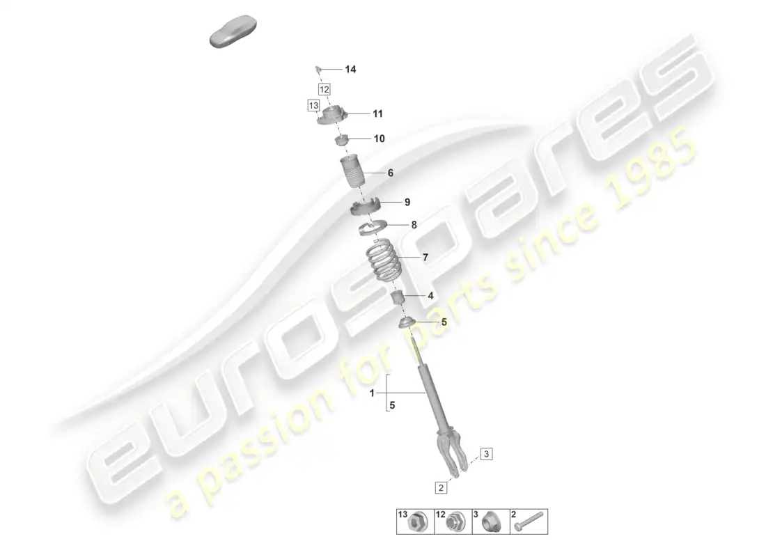 porsche 2020 (taycan 9j1-1) suspensión de muelles de acero amortiguadores muelle helicoidal diagrama de piezas
