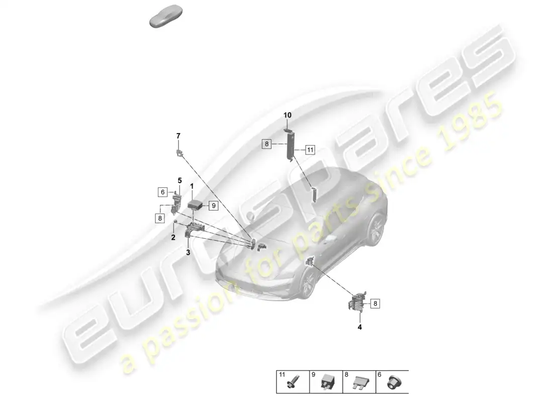 porsche 2025 (taycan 9j1-2) portafusibles de sistema eléctrico central fusibles diagrama de piezas