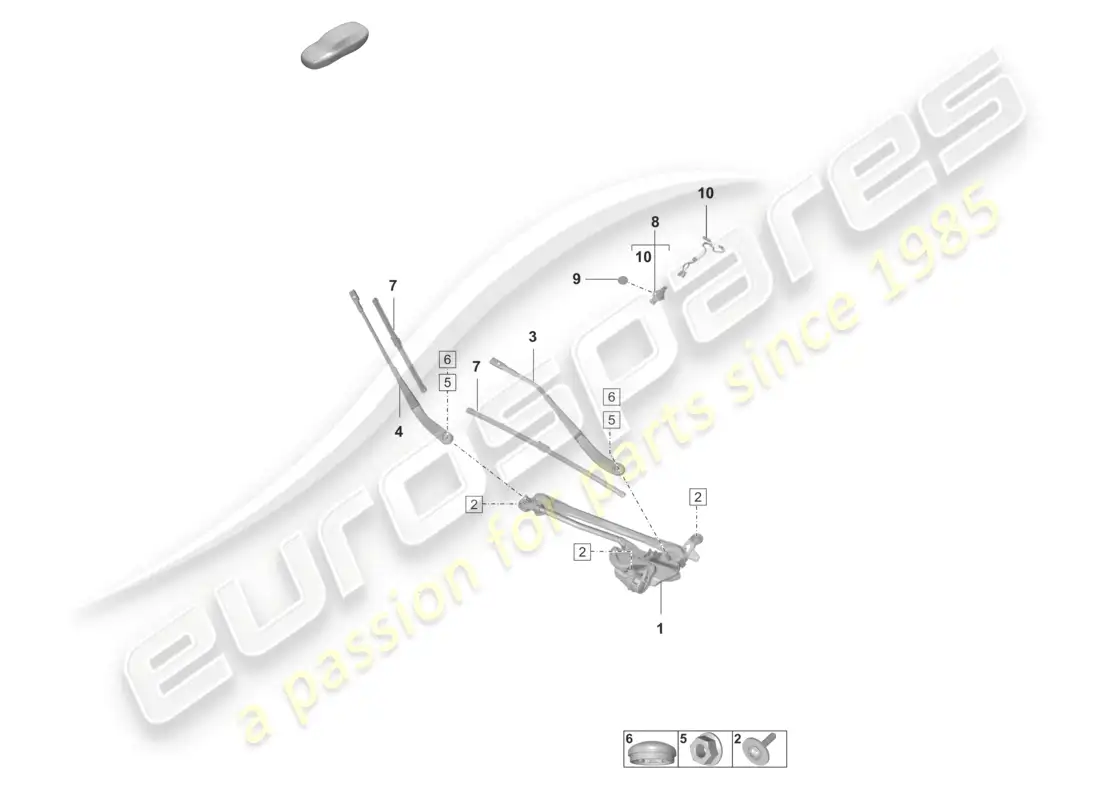 porsche 2023 (taycan 9j1-1) sistema limpiaparabrisas, completo delantero sensor de lluvia diagrama de piezas