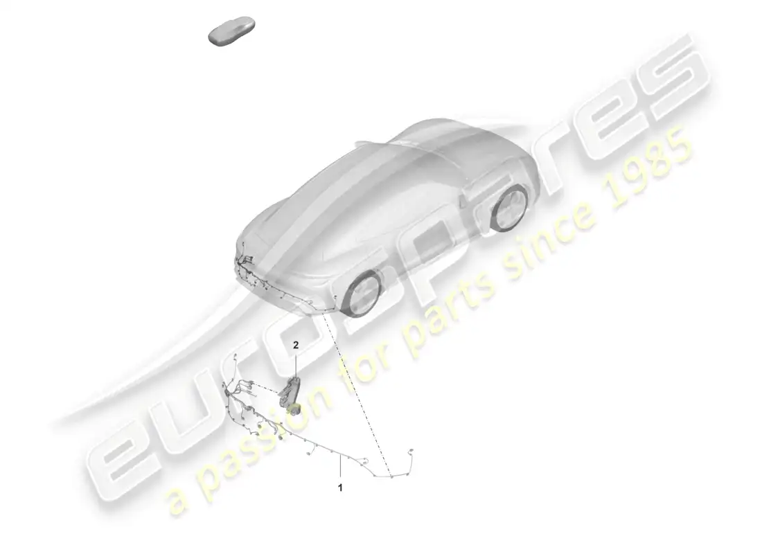 porsche 2021 (taycan 9j1-1) juego de cables extremo trasero diagrama de piezas