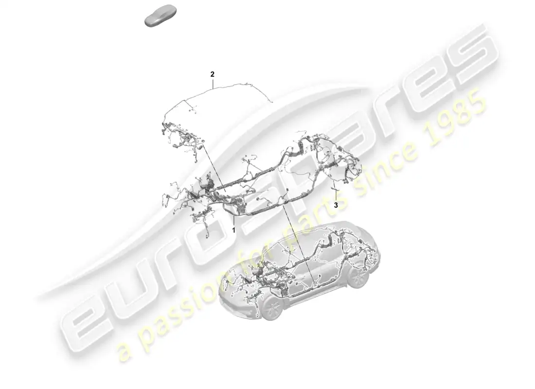 porsche 2025 (taycan 9j1-2) juego de cables tablero del habitáculo diagrama de piezas