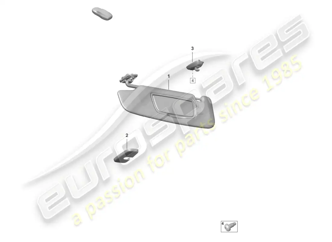 porsche 2024 (992-2 gt3/rs/st) parasoles race-tex microfibra diagrama de piezas